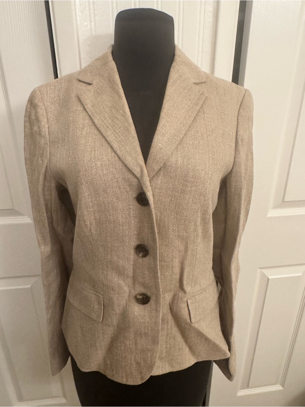 Lauren by Ralph Lauren, Tailored Women's Beige Blazer Jacket - Classic Neutral